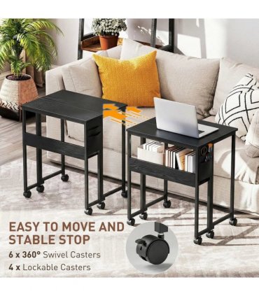 HOMCOM 63 cm Drop Leaf Writing Work Desk - Black