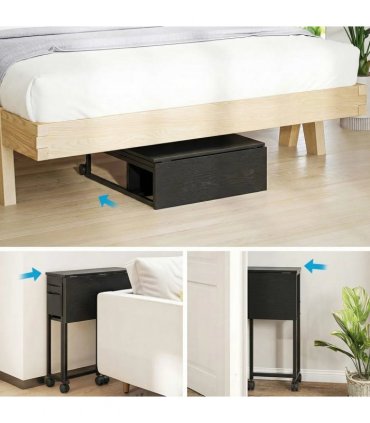 HOMCOM 63 cm Drop Leaf Writing Work Desk - Black