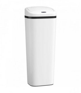 HOMCOM 50L Stainless Steel Sensor Bin - White