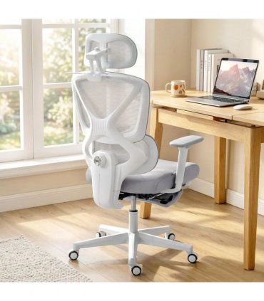 HOMCOM Ergonomic and Adjustable Office Chair - Grey