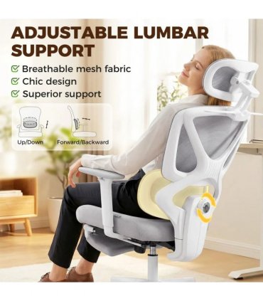 HOMCOM Ergonomic and Adjustable Office Chair - Grey