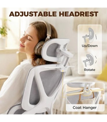 HOMCOM Ergonomic and Adjustable Office Chair - Grey