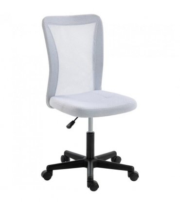 Vinsetto Mesh Office Chair Armless Swivel Executive Computer Desk Chair Adjustable Height Wheels White