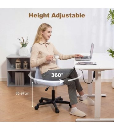 Vinsetto Mesh Office Chair Armless Swivel Executive Computer Desk Chair Adjustable Height Wheels White