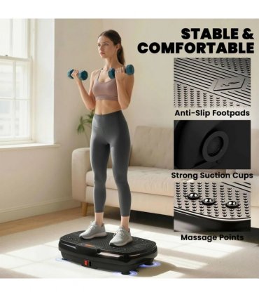SPORTNOW Vibration Plate Exercise Machine with 120 Speed Levels, 5 Programs, Quiet Vibrating Plate with Resistance Bands