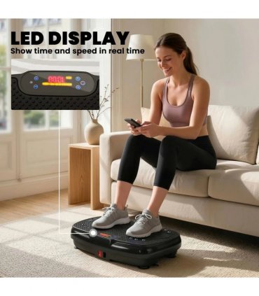 SPORTNOW Vibration Plate Exercise Machine with 120 Speed Levels, 5 Programs, Quiet Vibrating Plate with Resistance Bands