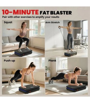 SPORTNOW Vibration Plate Exercise Machine with 120 Speed Levels, 5 Programs, Quiet Vibrating Plate with Resistance Bands