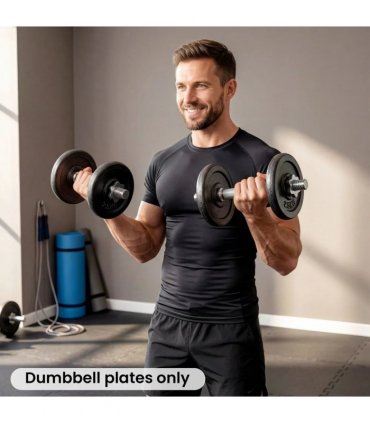 SPORTNOW Weight Plates Set, 1"/2.5cm Weight Disc Pair, 4 x 2.5kg Metal Dumbbell/Barbell Plates for Home Gym