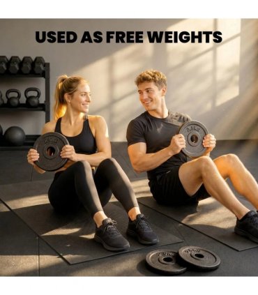 SPORTNOW Weight Plates Set, 1"/2.5cm Weight Disc Pair, 4 x 2.5kg Metal Dumbbell/Barbell Plates for Home Gym