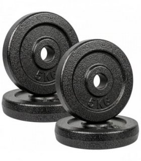 SPORTNOW Weight Plates Set, 1"/2.5cm Weight Disc Pair, 4 x 5kg Metal Dumbbell/Barbell Plates for Home Gym