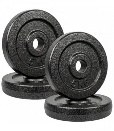 SPORTNOW Weight Plates Set, 1"/2.5cm Weight Disc Pair, 4 x 5kg Metal Dumbbell/Barbell Plates for Home Gym