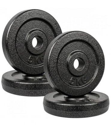 SPORTNOW Weight Plates Set, 1"/2.5cm Weight Disc Pair, 4 x 5kg Metal Dumbbell/Barbell Plates for Home Gym