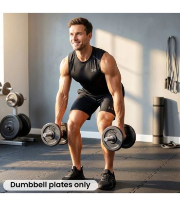 SPORTNOW Weight Plates Set, 1"/2.5cm Weight Disc Pair, 4 x 5kg Metal Dumbbell/Barbell Plates for Home Gym