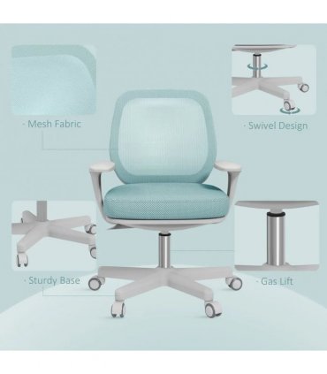Vinsetto 44-56cm Mesh Back Office Chair - Light Green