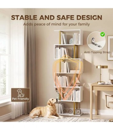 HOMCOM standing units free bookshelves industrial case bedroom