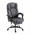 HOMCOM Executive Home Office Chair Reclining Function Footrest Computer Desk Chair High Back, Grey
