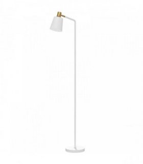 HOMCOM Modern Standing Lamp, Floor Lamp with 350° Rotatable Head for Living Room, White