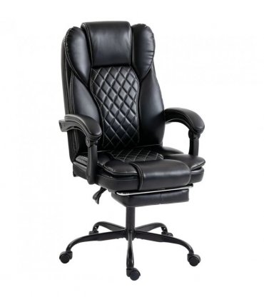 HOMCOM Executive Home Office Chair Reclining Function Footrest Computer Desk Chair High Back, Black
