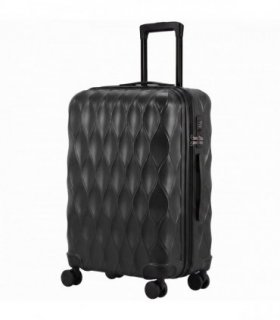 HOMCOM 24Inch Suitcase, ABS Hard Shell Checked Luggage with TSA Lock, Spinner Wheels, Telescopic Handle, Black
