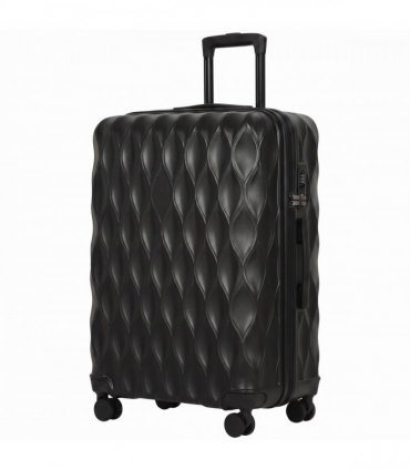 HOMCOM 28Inch Suitcase, ABS Hard Shell Checked Luggage with TSA Lock, Spinner Wheels, Telescopic Handle, Black