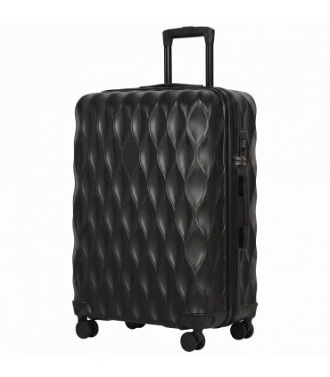 HOMCOM 28Inch Suitcase, ABS Hard Shell Checked Luggage with TSA Lock, Spinner Wheels, Telescopic Handle, Black