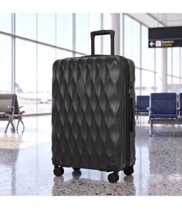 HOMCOM 28Inch Suitcase, ABS Hard Shell Checked Luggage with TSA Lock, Spinner Wheels, Telescopic Handle, Black