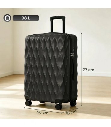 HOMCOM 28Inch Suitcase, ABS Hard Shell Checked Luggage with TSA Lock, Spinner Wheels, Telescopic Handle, Black