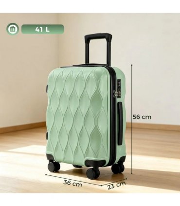 HOMCOM 20Inch Suitcase, ABS Hard Shell Carry On Luggage with TSA Lock, Spinner Wheels, Telescopic Handle, Green