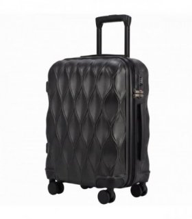 HOMCOM 20Inch Suitcase, ABS Hard Shell Carry On Luggage with TSA Lock, Spinner Wheels, Telescopic Handle, Black