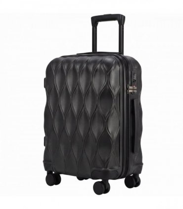 HOMCOM 20Inch Suitcase, ABS Hard Shell Carry On Luggage with TSA Lock, Spinner Wheels, Telescopic Handle, Black