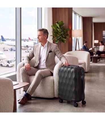 HOMCOM 20Inch Suitcase, ABS Hard Shell Carry On Luggage with TSA Lock, Spinner Wheels, Telescopic Handle, Black