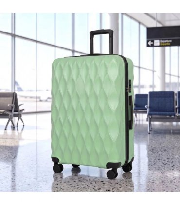 HOMCOM 28Inch Suitcase, ABS Hard Shell Checked Luggage with TSA Lock, Spinner Wheels, Telescopic Handle, Green