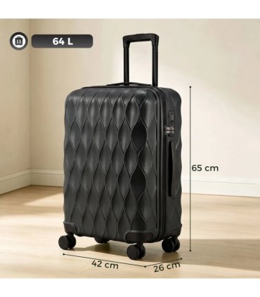 HOMCOM 2-Piece Luggage Set, ABS Hard Shell Carry On Suitcase Set with TSA Lock, Spinner Wheels, 12/20 inch, Black
