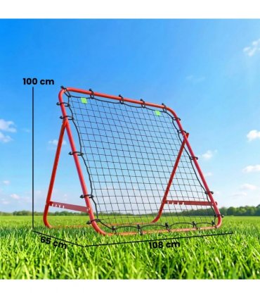 HOMCOM Adjustable Rebounder Net Kickback Target Goal for Teens Adults Training, Red
