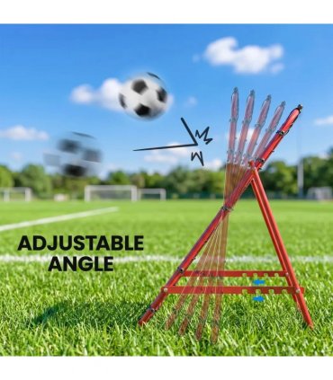 HOMCOM Adjustable Rebounder Net Kickback Target Goal for Teens Adults Training, Red