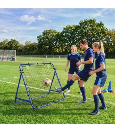 HOMCOM Adjustable Rebounder Net Kickback Target Goal for Teens Adults Training, Blue