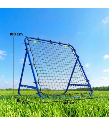 HOMCOM Adjustable Rebounder Net Kickback Target Goal for Teens Adults Training, Blue