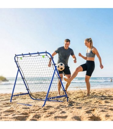 HOMCOM Adjustable Rebounder Net Kickback Target Goal for Teens Adults Training, Blue