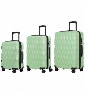 HOMCOM 3-Piece Suitcase Set, Hard Shell Carry On & Checked Luggage Set with TSA Lock, 20/24/28 Inch, Green