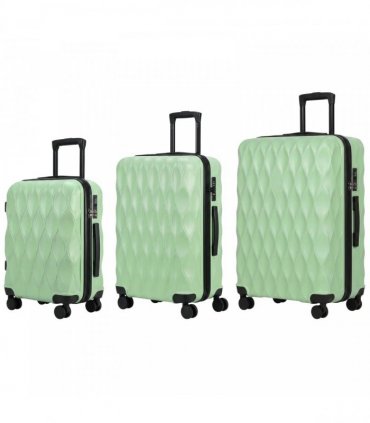 HOMCOM 3-Piece Suitcase Set, Hard Shell Carry On & Checked Luggage Set with TSA Lock, 20/24/28 Inch, Green