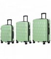 HOMCOM 3-Piece Suitcase Set, Hard Shell Carry On & Checked Luggage Set with TSA Lock, 20/24/28 Inch, Green