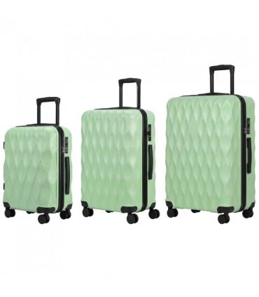HOMCOM 3-Piece Suitcase Set, Hard Shell Carry On & Checked Luggage Set with TSA Lock, 20/24/28 Inch, Green