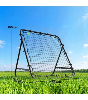 HOMCOM Adjustable Rebounder Net Kickback Target Goal for Teens Adults Training, Black