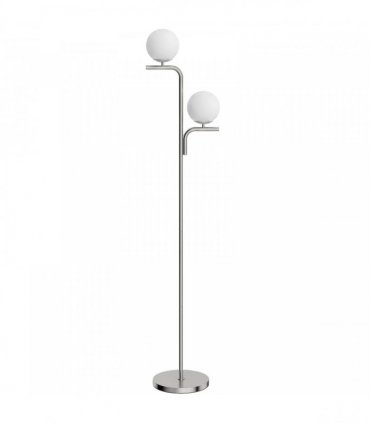 HOMCOM LED Floor Lamp, Modern Standing Lamp with 3 Colour Temperatures, Globe Glass Shades and Foot Switch, Silver Tone