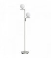 HOMCOM LED Floor Lamp, Modern Standing Lamp with 3 Colour Temperatures, Globe Glass Shades and Foot Switch, Silver Tone