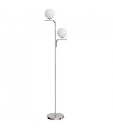 HOMCOM LED Floor Lamp, Modern Standing Lamp with 3 Colour Temperatures, Globe Glass Shades and Foot Switch, Silver Tone