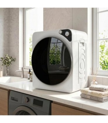 HOMCOM 5kg Vented Tumble Dryer, 1000W Compact Tumble Dryer with 5 Drying Modes, Stainless Steel Tub, White