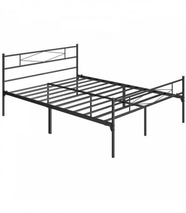 HOMCOM 5ft King Bed Frame with Headboard and Footboard, Metal Platform Bed Frame with 32 cm Underbed Storage, Black