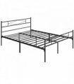 HOMCOM 5ft King Bed Frame with Headboard and Footboard, Metal Platform Bed Frame with 32 cm Underbed Storage, Black