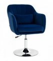 HOMCOM Retro Velvet Swivel Tub Chair with Steel Frame, Cushion Seat, Dark Blue